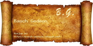 Basch Gedeon névjegykártya